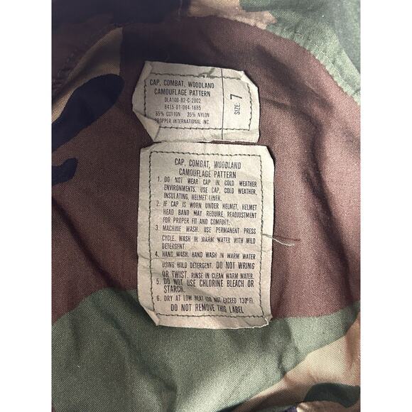 US Army Master Sergeant Hot Weather Hat Cap Size 7 Woodland Camo - Picture 6 of 7